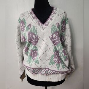 Liz Baker Sport Sweater 1X Floral